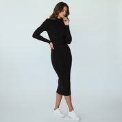 Eline | Dames Midi-Jurk - Hoogwaardige Stof, Elegante Kraag, Tijdloos Design