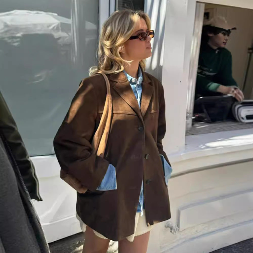 Vivid | Luxe Dames Trenchcoat - Suède Look, Stijlvolle Herfstlook