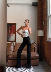 Ornelia | Witte Strapless Bustier Top – Luxe Stretch Pasvorm