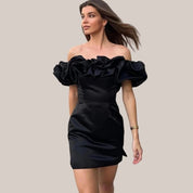 Wendy | Dames Cocktailjurk Bruiloft - Elegant Off-Shoulder met Ruches 1