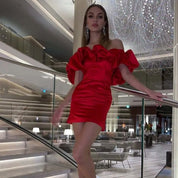 Wendy | Dames Cocktailjurk Bruiloft - Elegant Off-Shoulder met Ruches 7