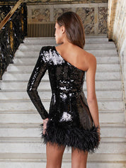 Wendy | Dames Galajurk met Glitter en Verenaccenten - Elegant en Comfortabel 1