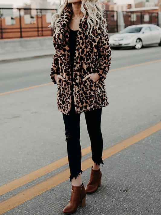 Carline | Dames Lange Winterjas - Hoogwaardige Pluche met Luipaard Print