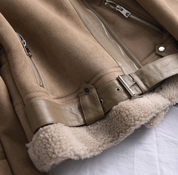 Wendy | Dames Leren Jas - Sherpa Fleece Voering, Casual Elegantie