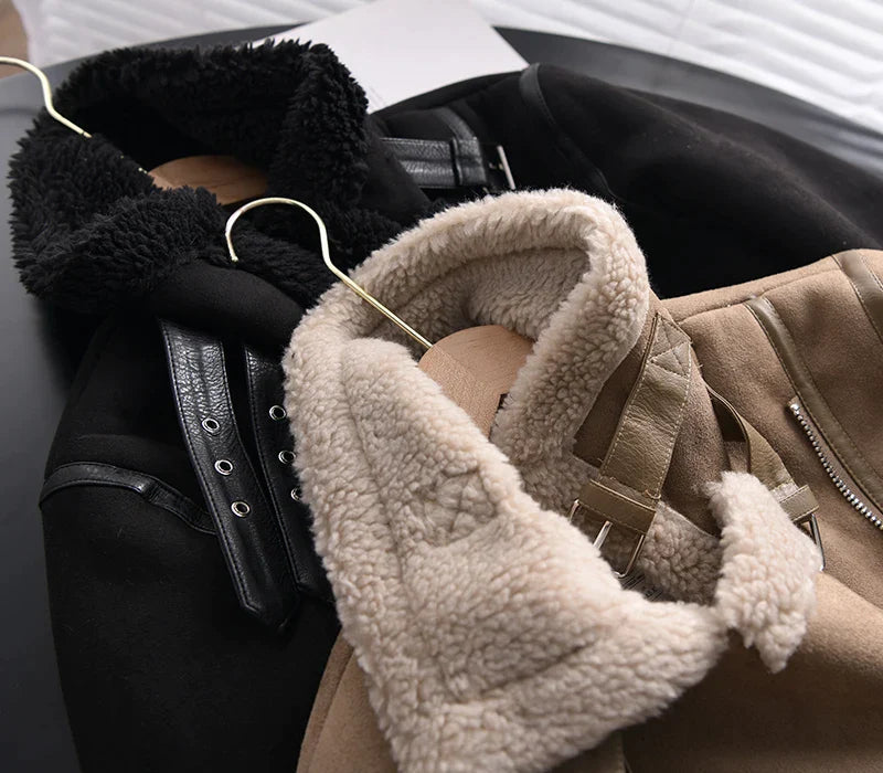 Wendy | Dames Leren Jas - Sherpa Fleece Voering, Casual Elegantie