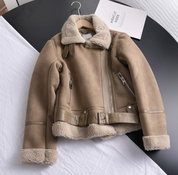 Wendy | Dames Leren Jas - Sherpa Fleece Voering, Casual Elegantie