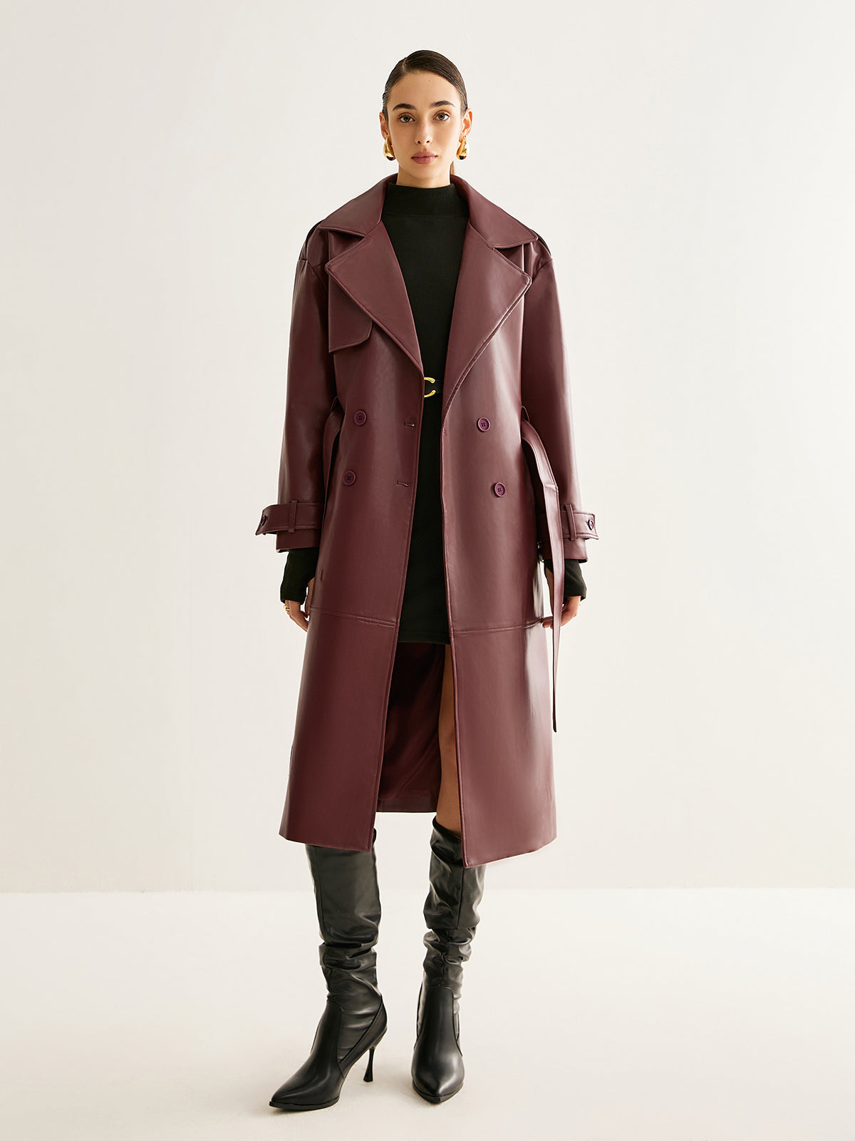 Winde | Lange Vegan Leren Jas Dames - Waterafstotend, Casual