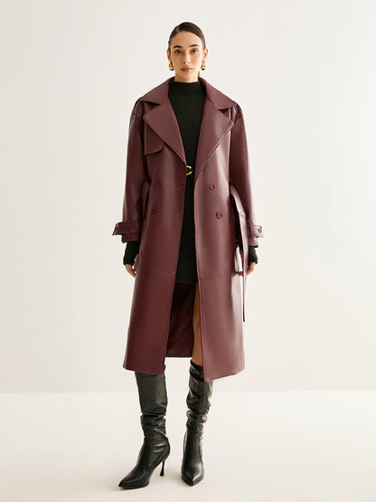 Winde | Lange Vegan Leren Jas Dames - Waterafstotend, Casual