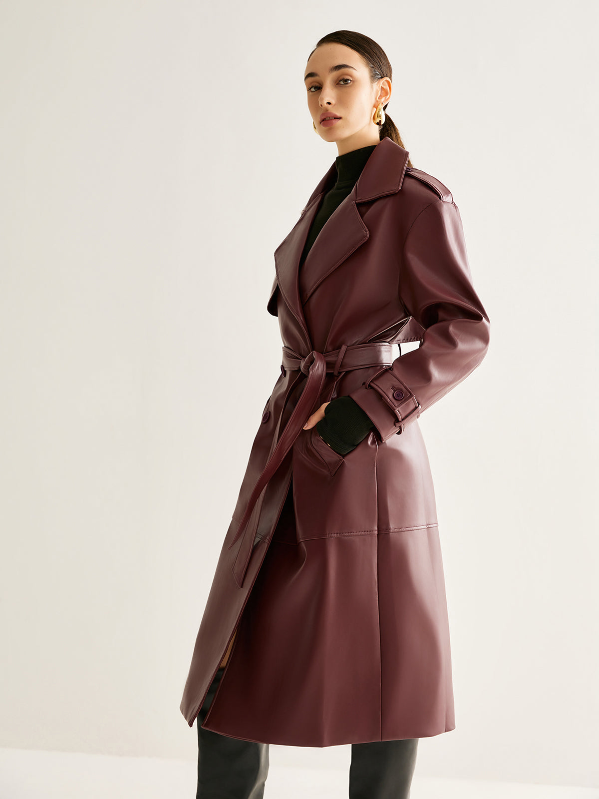 Winde | Lange Vegan Leren Jas Dames - Waterafstotend, Casual