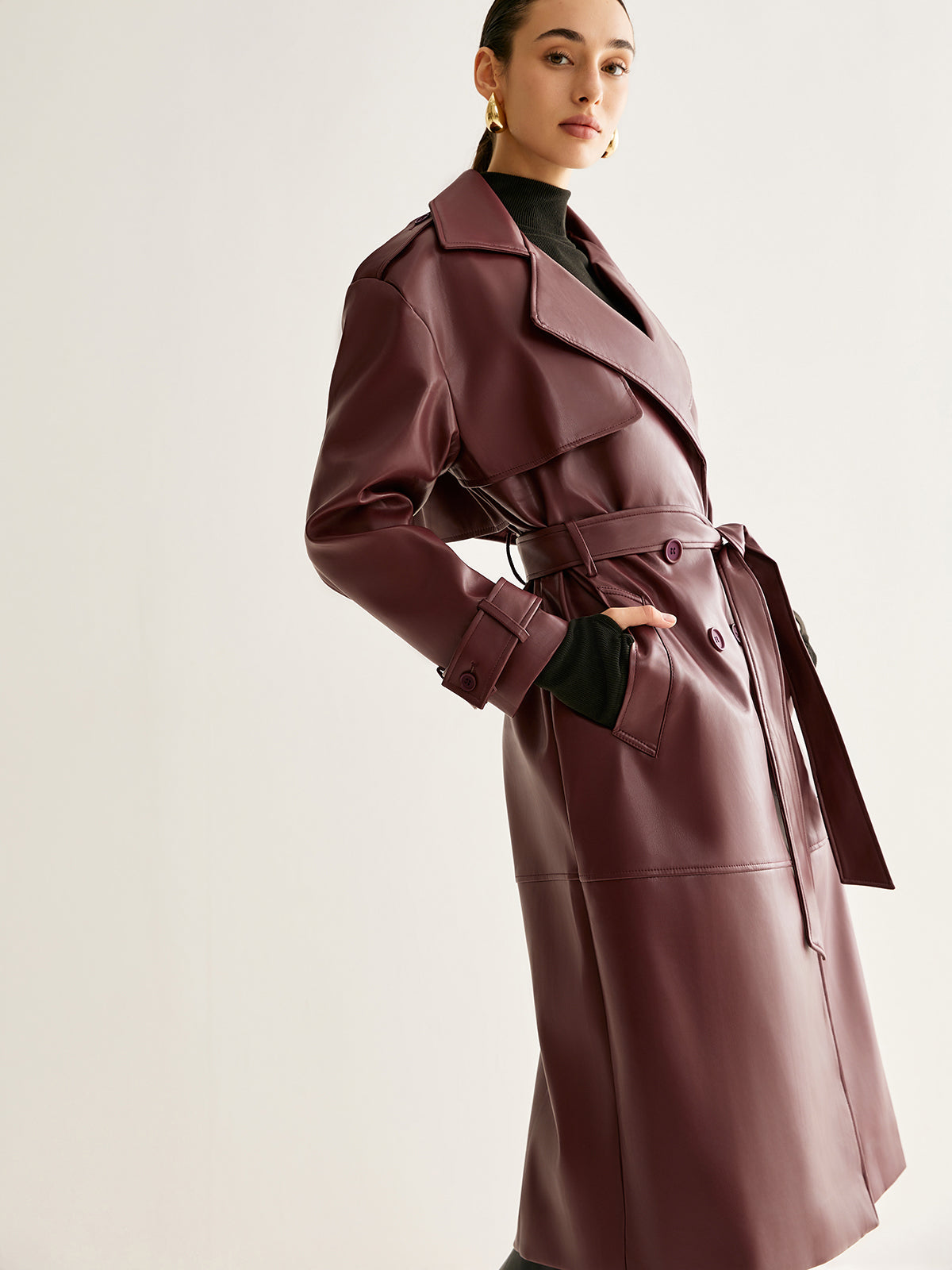 Winde | Lange Vegan Leren Jas Dames - Waterafstotend, Casual