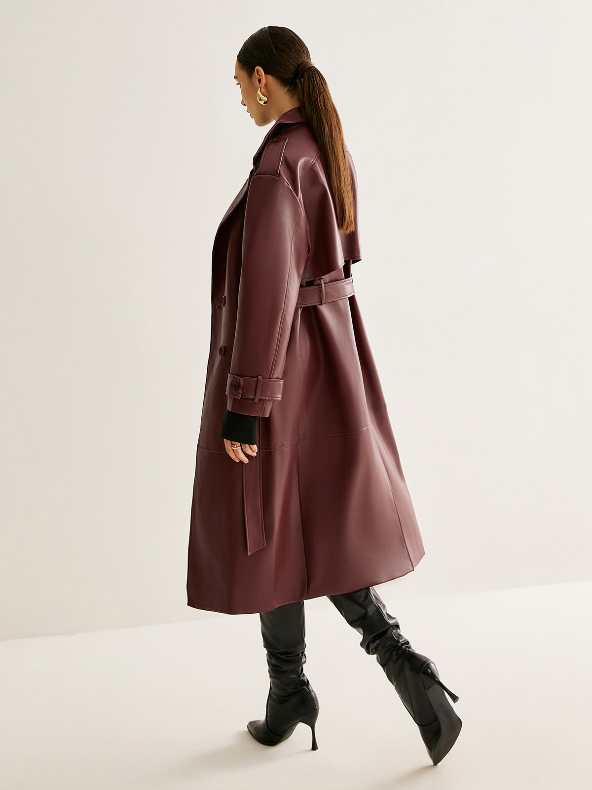 Winde | Lange Vegan Leren Jas Dames - Waterafstotend, Casual