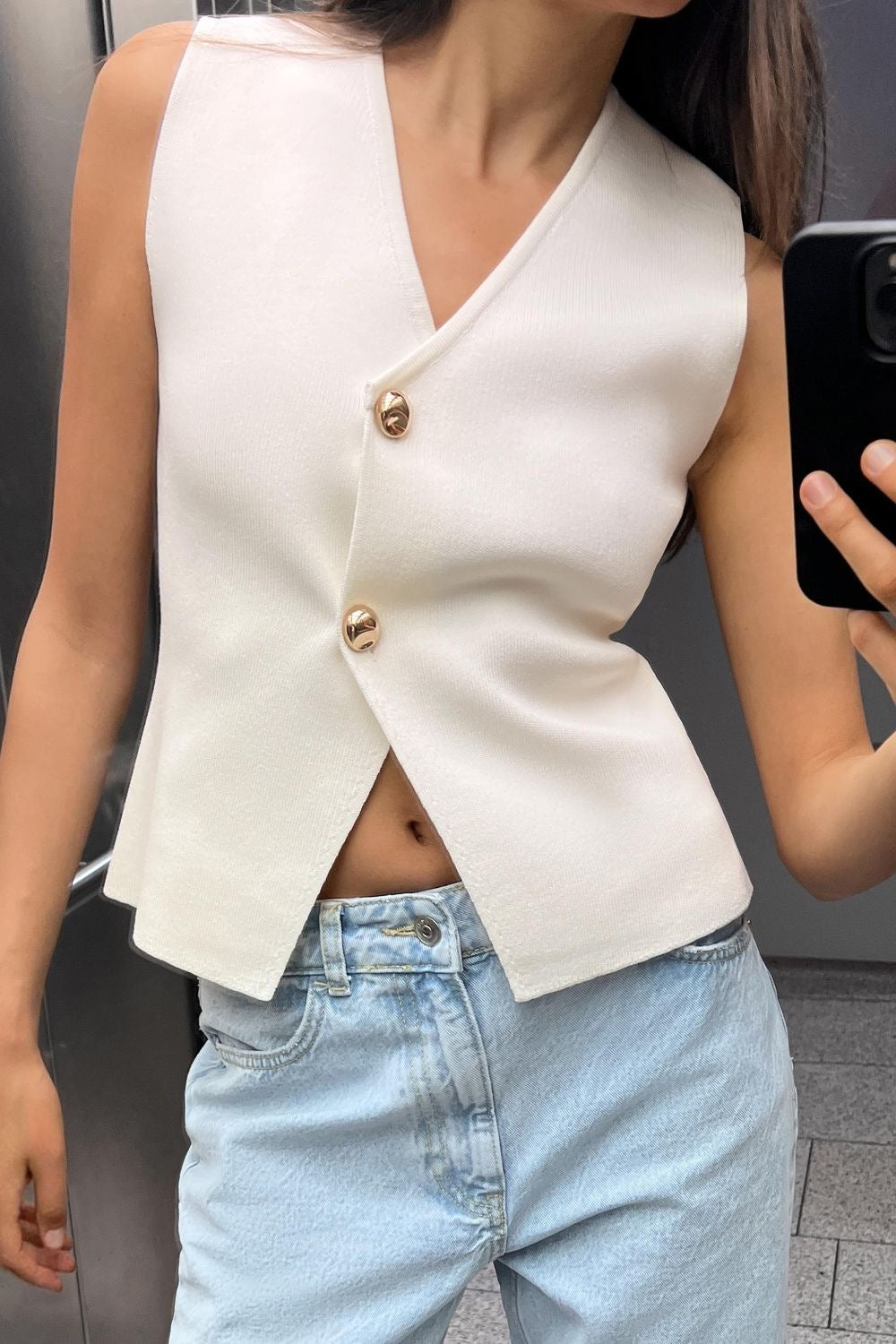 Imara | Mouwloze Gilet Top