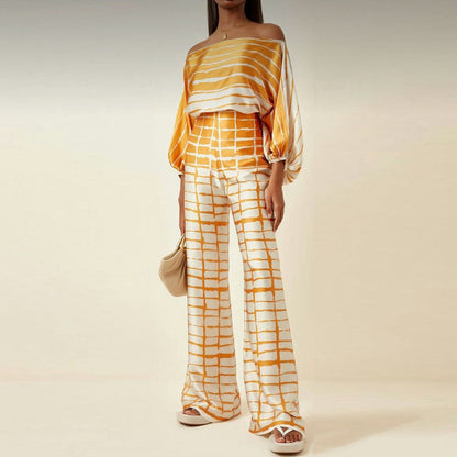 Rome | Glanzende en Elegante Satijn Look Tweedelige Set