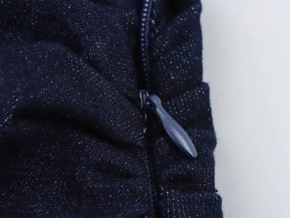 Jailey | Mouwloze Denim Mini Jurk – Getailleerde Pasvorm