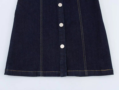 Jailey | Mouwloze Denim Mini Jurk – Getailleerde Pasvorm