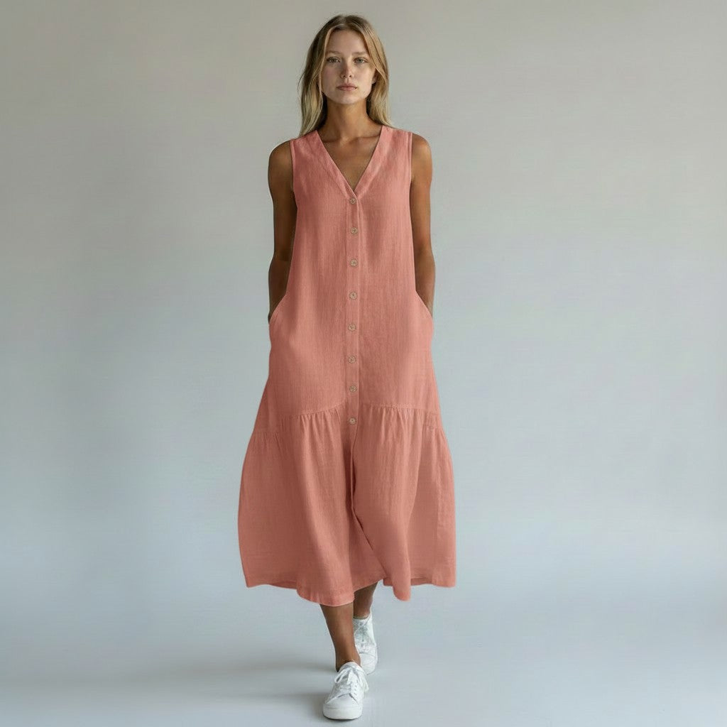 Zaar |  Stijlvolle Lange Wijde Zomerjurk