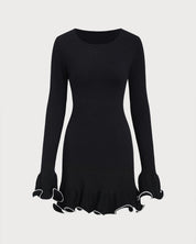Zara | Dames Jurk - Geribbelde Mini met Ruches, Casual Elegant 5