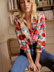 Zaya | Elegante Dames Blouse met Bloemenprint en Knoopsluiting