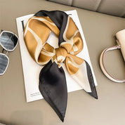 Zina | Dames Sjaal - Hoogwaardige Zijde, Zwart en Crèmewit Patroon 5