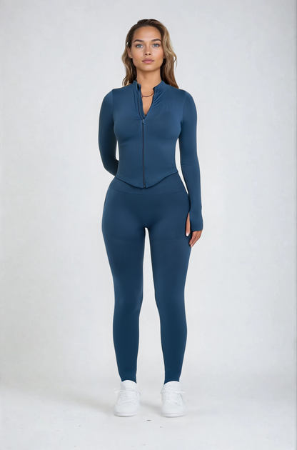 Adrianne | Dames Sportlegging - High Waist met Ribbel Ontwerp