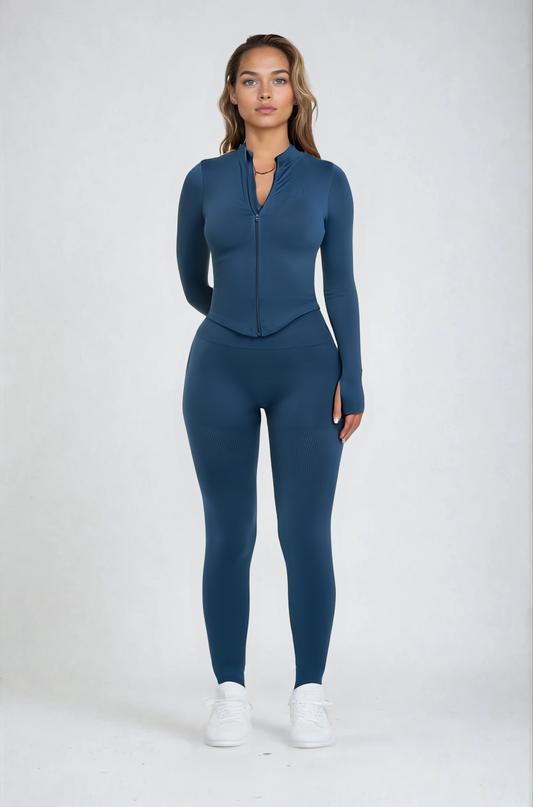 Adrianne | Dames Sportlegging - High Waist met Ribbel Ontwerp