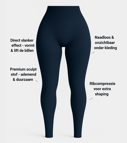 Adrianne | Dames Sportlegging - High Waist met Ribbel Ontwerp