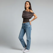 Zoey | Off-Shoulder Top met Polkadot Print