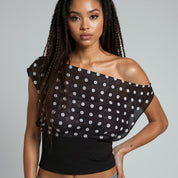 Zoey | Off-Shoulder Top met Polkadot Print