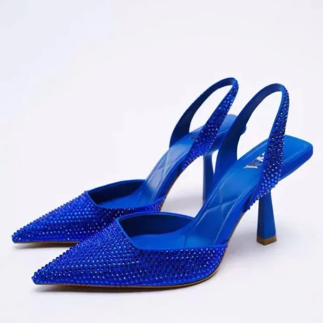 Zwarte Slingback Hakken met Glitters voor Dames - Elegant en Stijlvol