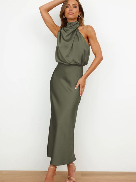 Rhodé | Satijnen Halter Jurk voor Dames - Luxe en Verfijnd Design