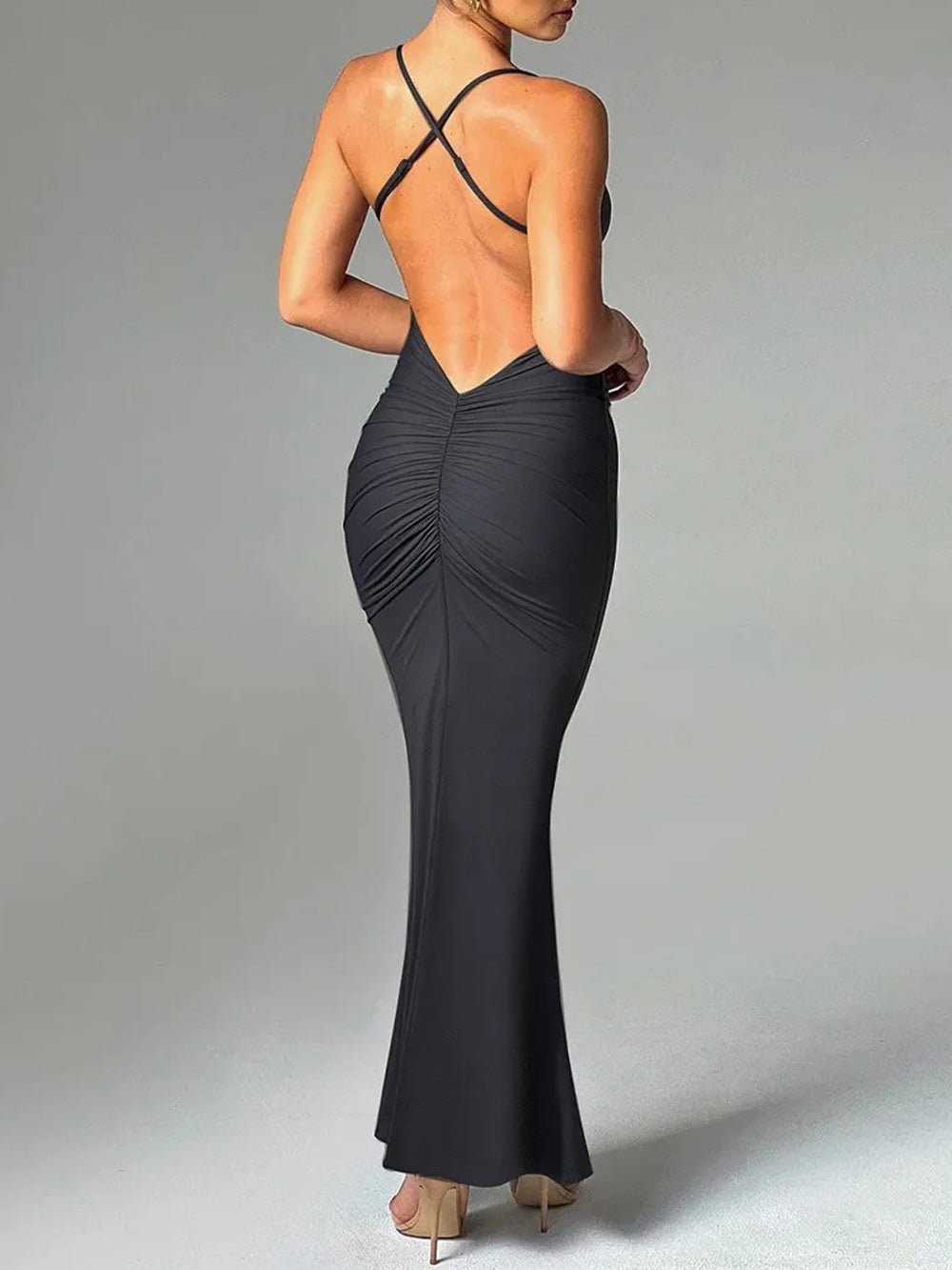 Berly | Elegante Mouwloze Maxi Jurk met Open Rug