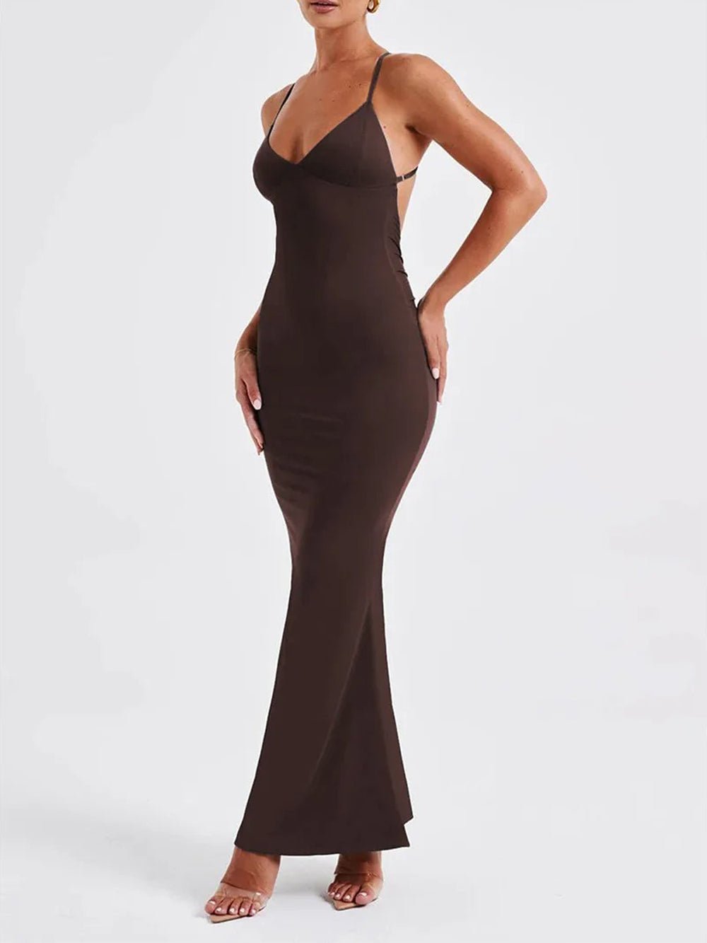 Berly | Elegante Mouwloze Maxi Jurk met Open Rug