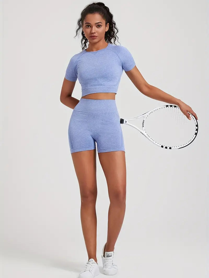 Elvira | High-Waist Tweedelige Gym Set – Shaping Legging & Cropped Top