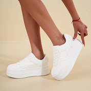Enya | Witte Trendy Dames Sneakers met Plateauzool – Comfort & Stijl