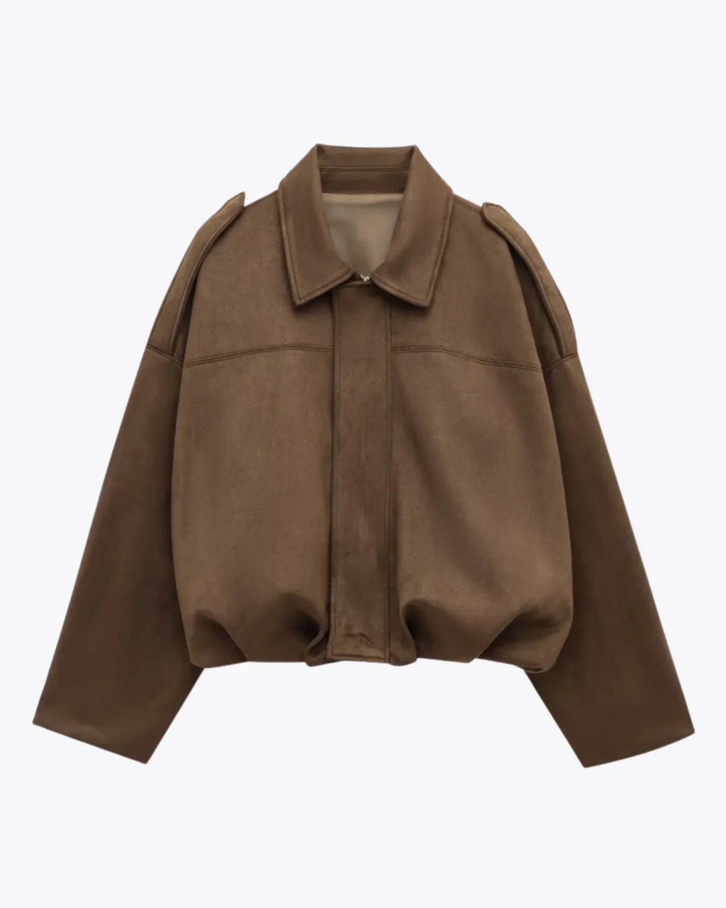 Fabiane | Oversized Suède Leren Jas voor Dames – Warm & Stijlvol