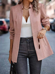 Naomi | Stijlvolle Roze Blazer met Lange Mouwen