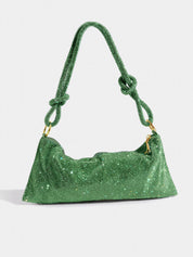 Luxe Glanzende Tas met Ketting Detail