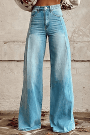 Nanine | Boho Vintage Denim Wide Leg Broek
