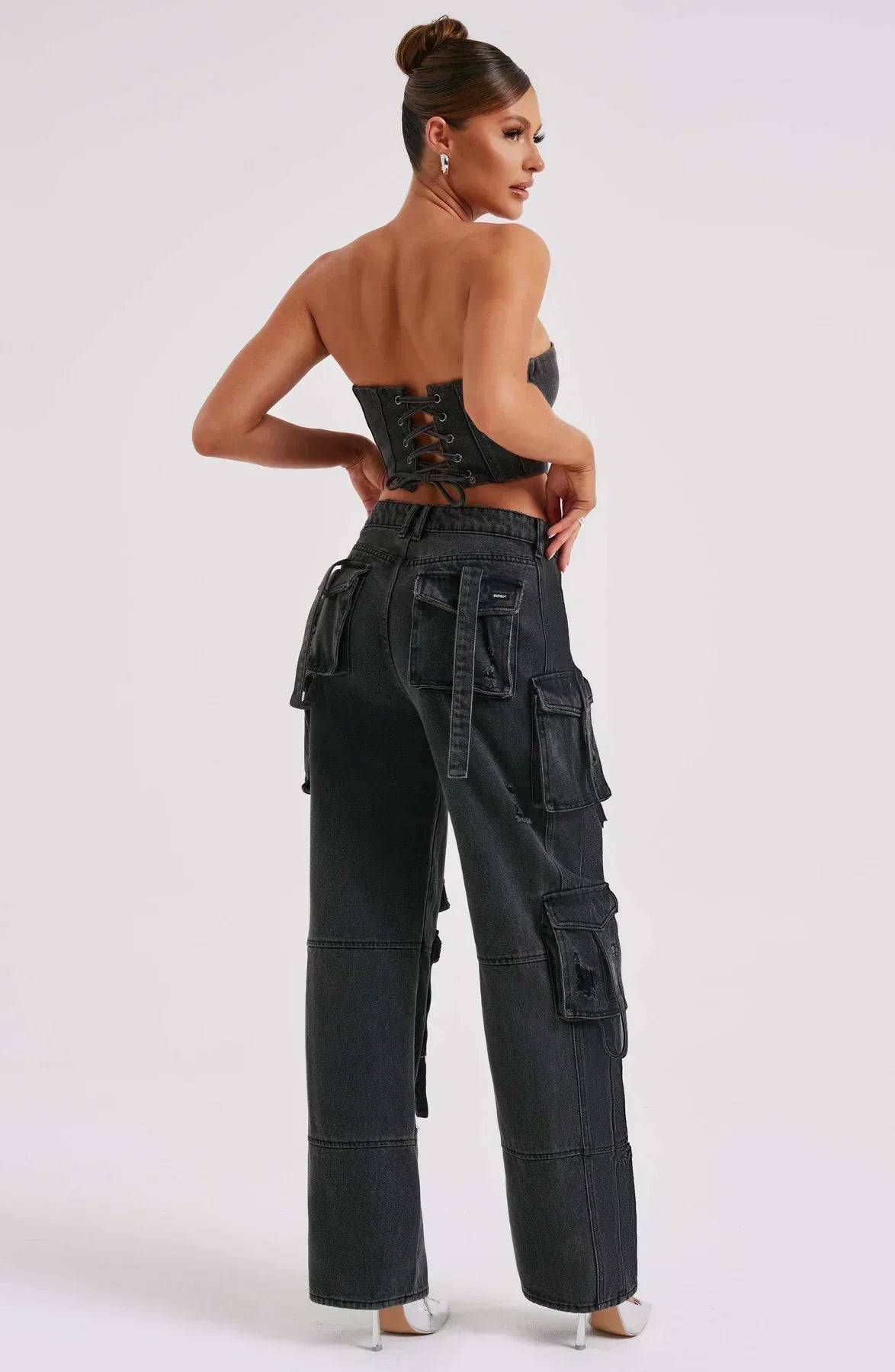 Feja | Tweedelige Denim Set - Korset en Cargo Jeans