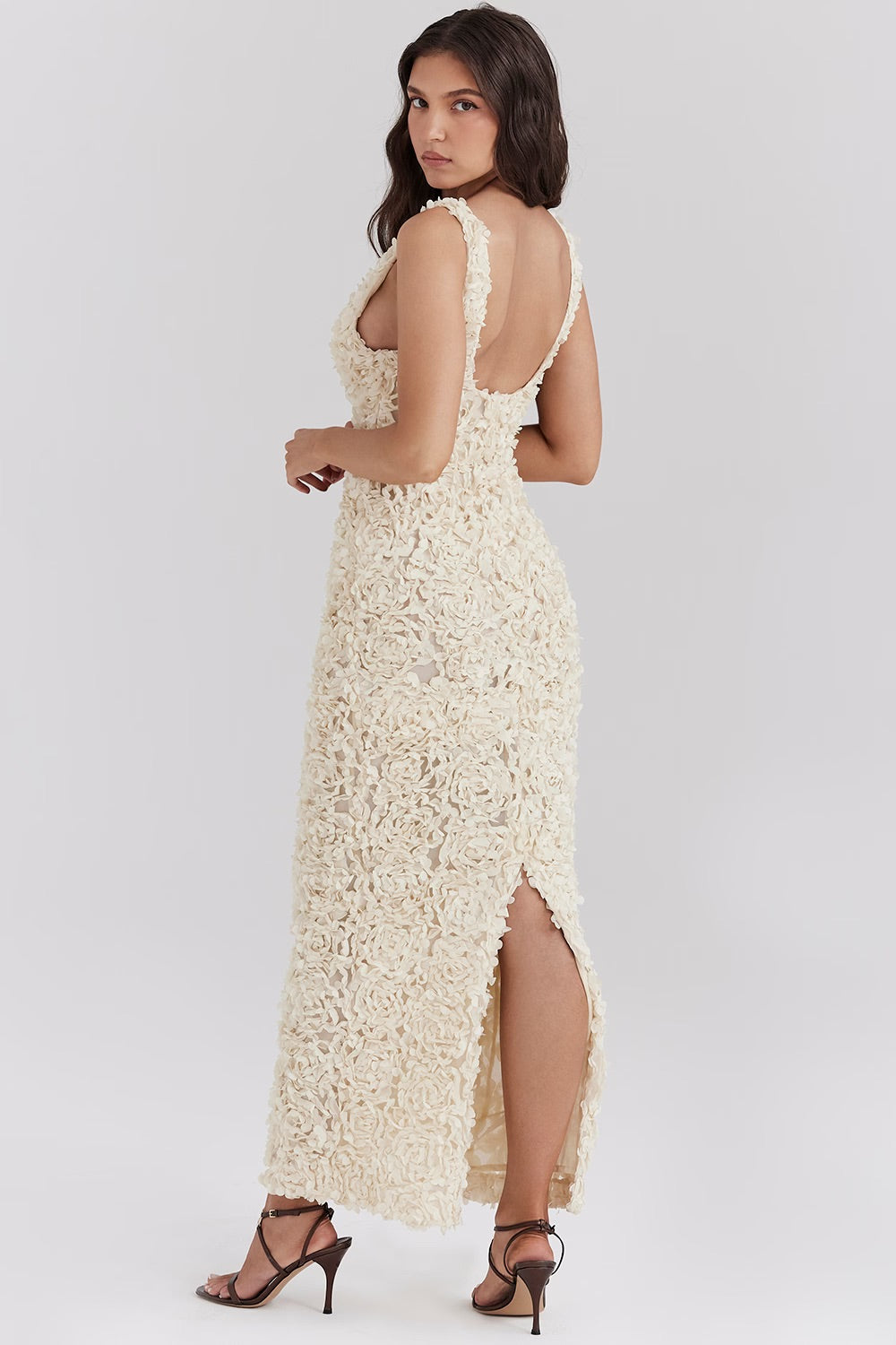 Giulia | Maxi Gala Jurk Met Rozenprint