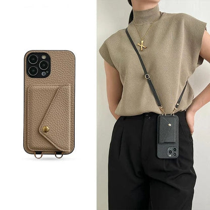 Leren Crossbody Telefoon Hoesje met Pasjeshouder