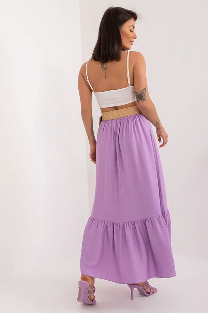 Lila | Maxi Rok Dames met Volant – Zomerrok Lang