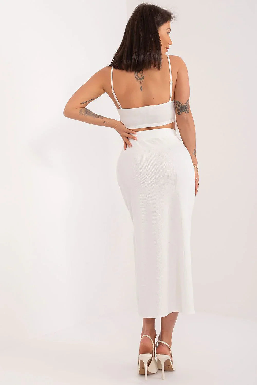 Duana | Tweedelige Dames Set – Crop Top & Midi Rok met Split