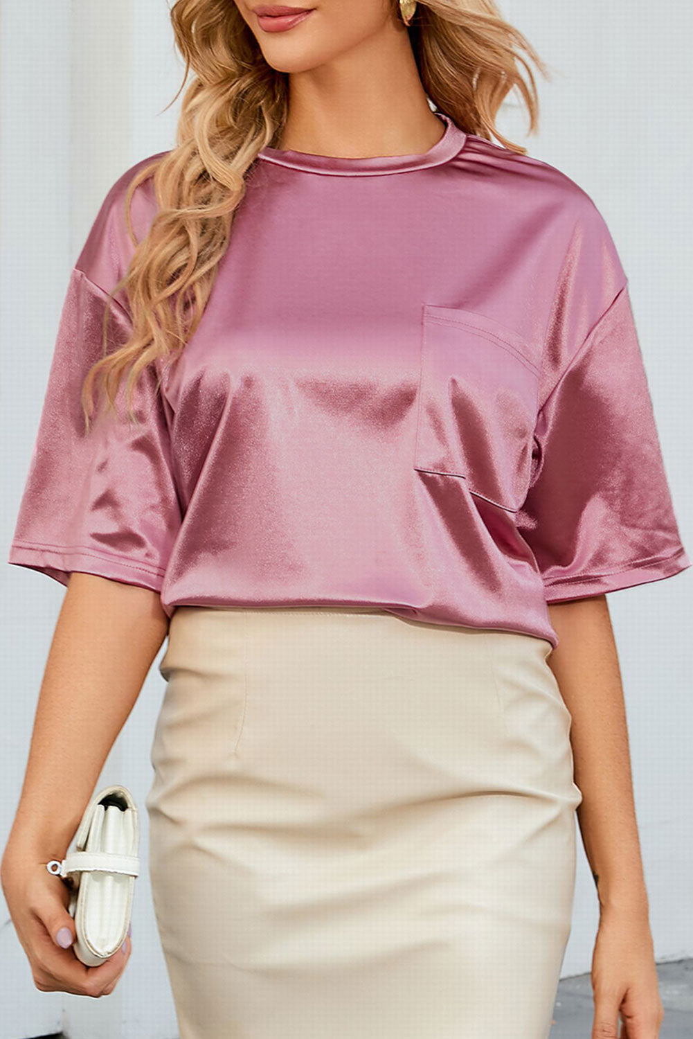 Merel | Roze Casual Shirt met Zak