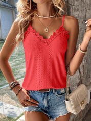 Stijlvolle Kanten Top met V-hals voor Dames