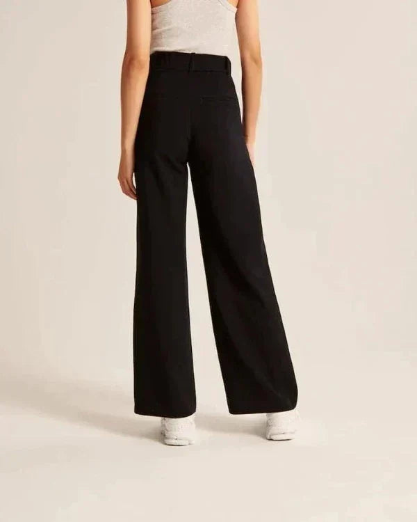 Jiska | Stijlvolle Pantalon Wijde Pijpen Dames - Trendy, Comfy met Hoge Taille