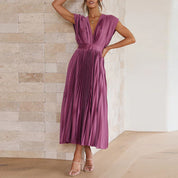 Dana | Elegante Maxi V-hals Jurk