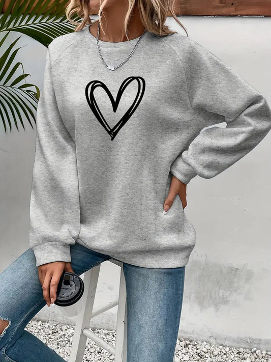 Annette | Dames Comfy Trui met Hartprint