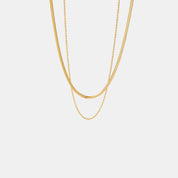 Maree | Gelaagde Gouden Ketting met Dubbele Schakel