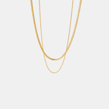 Maree | Gelaagde Gouden Ketting met Dubbele Schakel